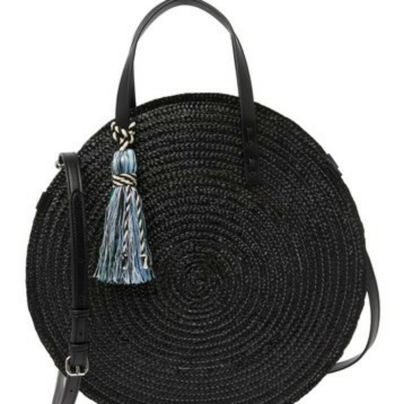 Rebecca Minkoff Handbags - NWT Rebecca Minkoff Black Circle Straw Bag